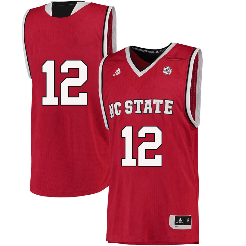 Men #12 Allerik Freeman NC State Wolfpack College Basketball Jerseys-Red